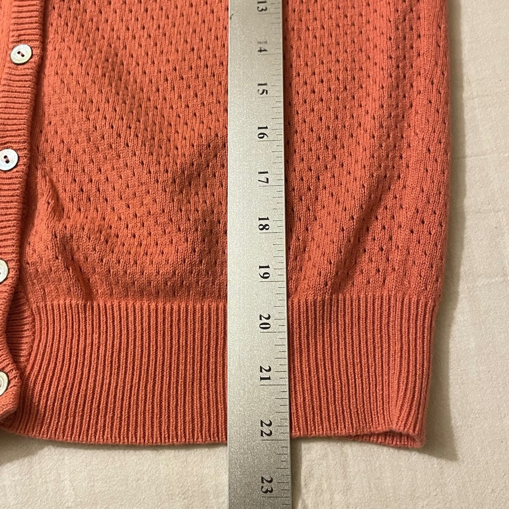 Sundance‎ Women Medium Cardigan Sweater Coral Pointelle Cotton Rabbit Hair Blend - Picture 7 of 7